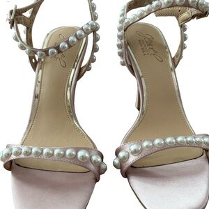Elegant Pink Pearl-Embellished Sandals